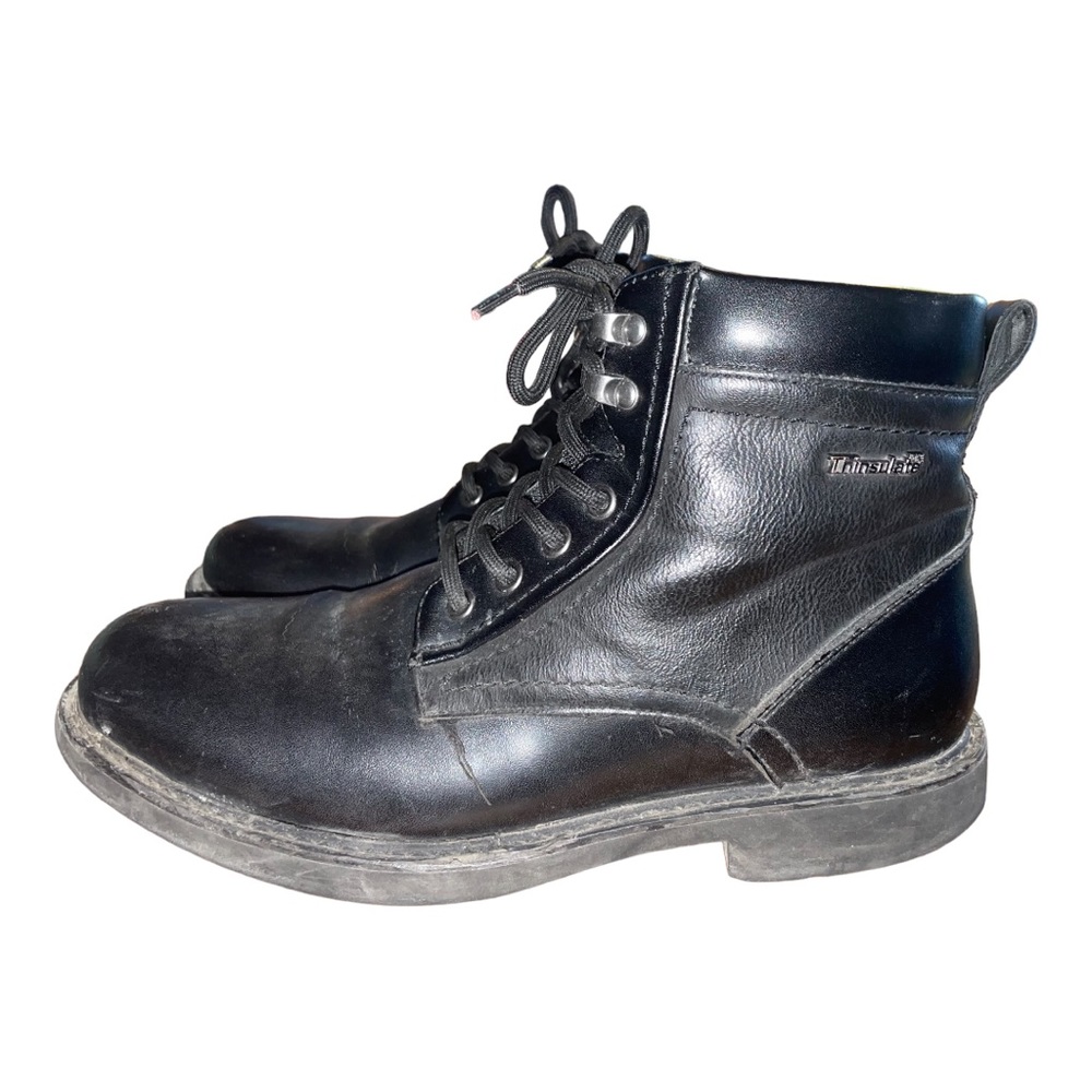 Thinsulate Boots Mens Black Leather DRY Waterproof size : 8
